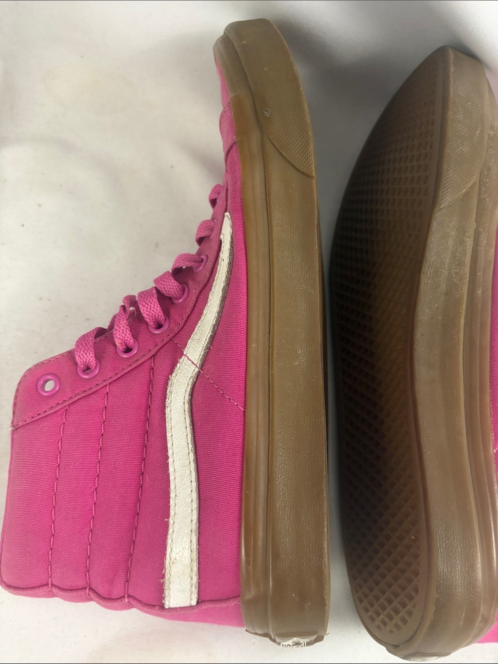 Vans Womens Hightop Shoes Size 9 Pink Sneakers Skateboard - Picture 10 of 13